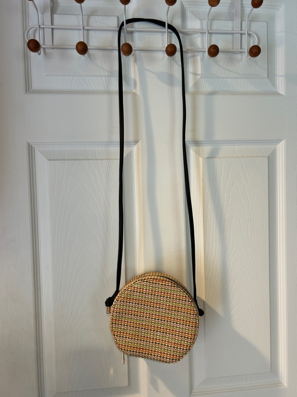 a new day Multicolor Woven Round Crossbody with Black Strap